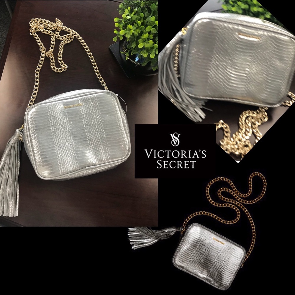 Victoria’s secret metallic silver crossbody bag